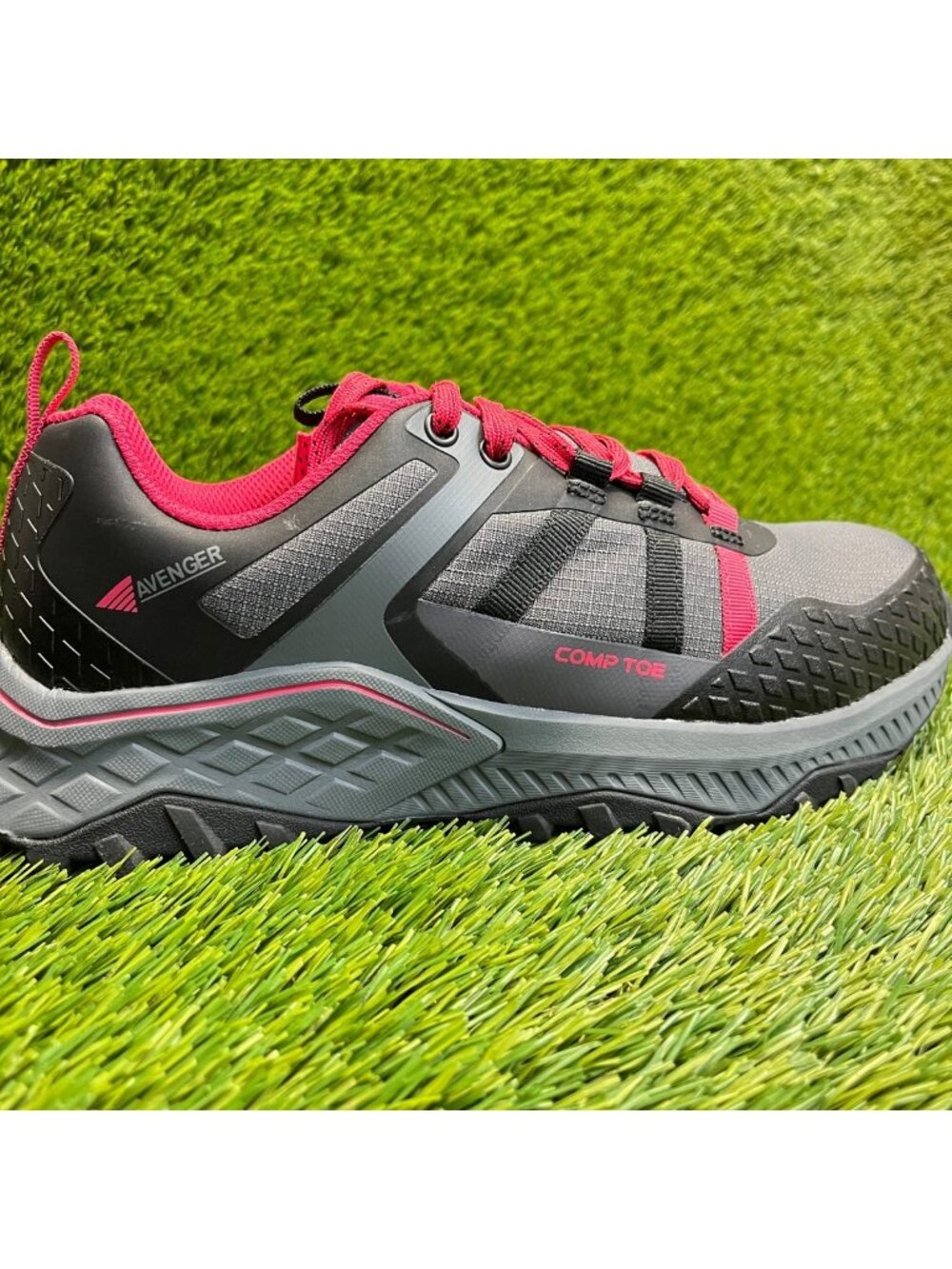 Avenger Aero Trail Womens Size 8D Gray Pink Composite Safety Toe Work Shoes